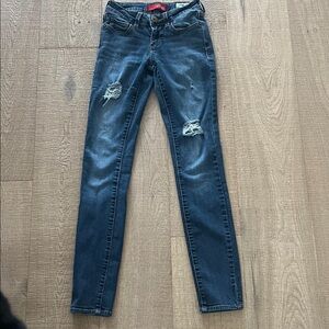 Guess Dark Blue Distressed Skinny Jeans
